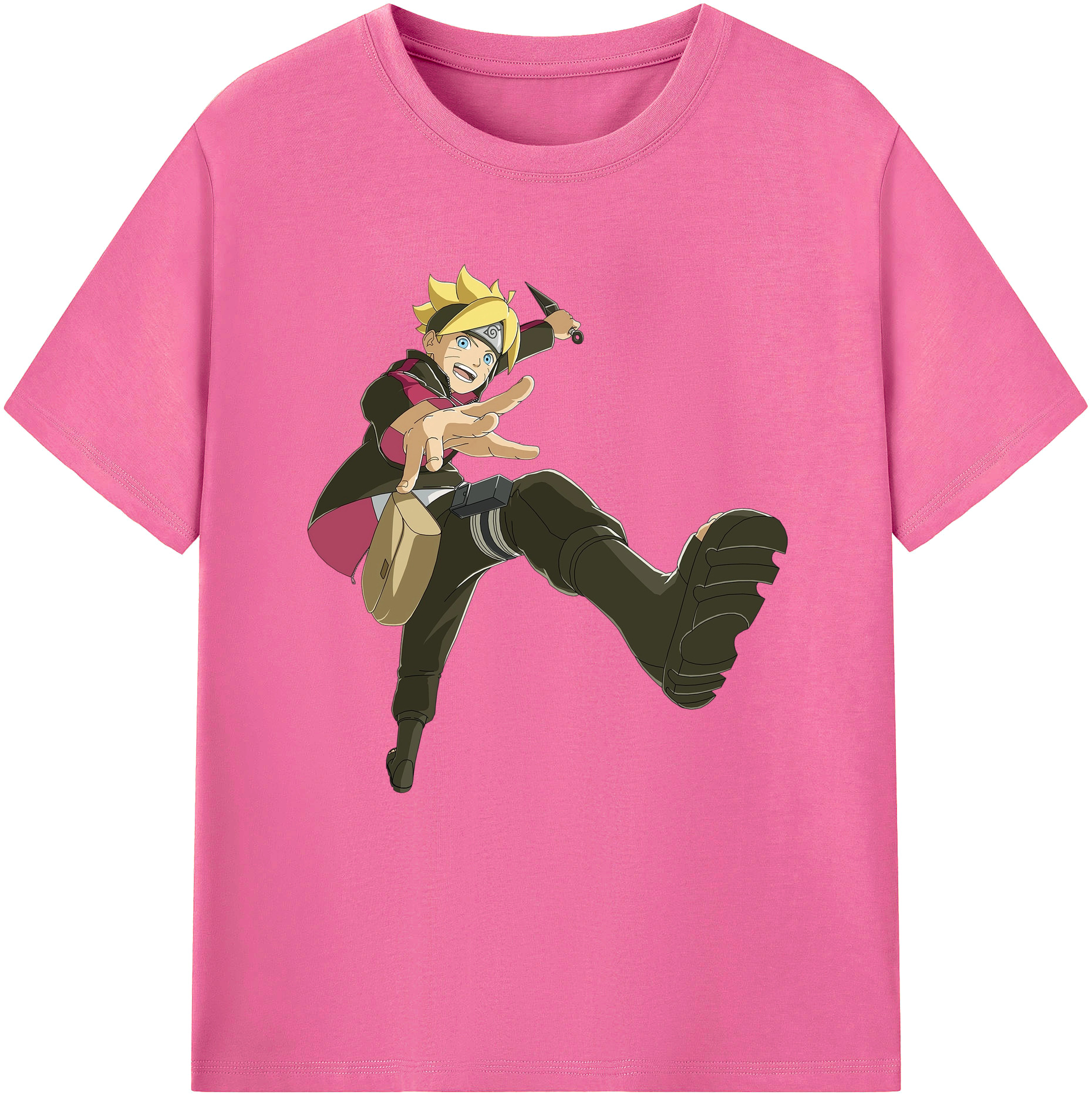 （画像用） NARUTO -ナルト- うずまき ボルト Uzumaki Boruto レディースカジュアルプリントTシャツ（綿100％）